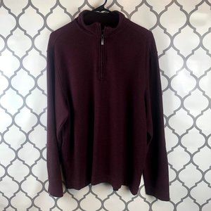 Van Heusen Red Zip-Up Sweater L